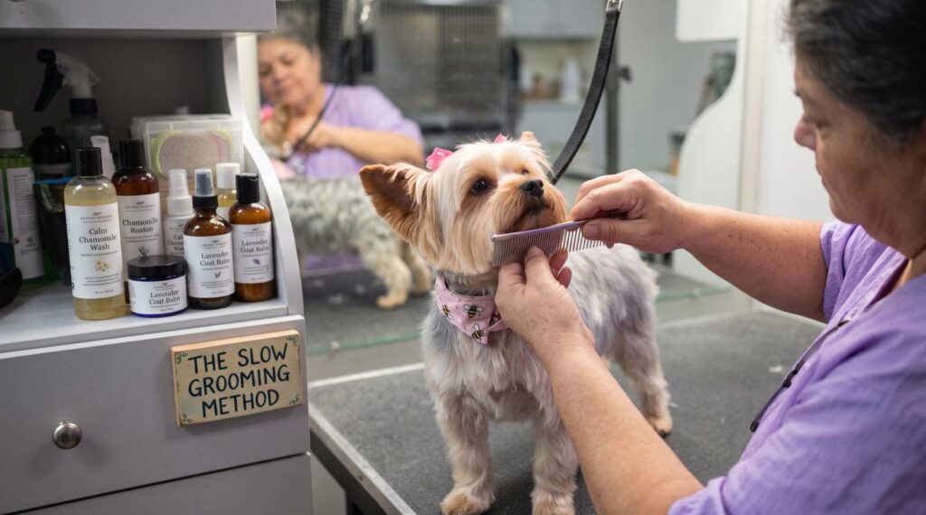 The Slow Grooming Method: Why a Calm Pace Creates Better Results at Bark Club Dog Spa
